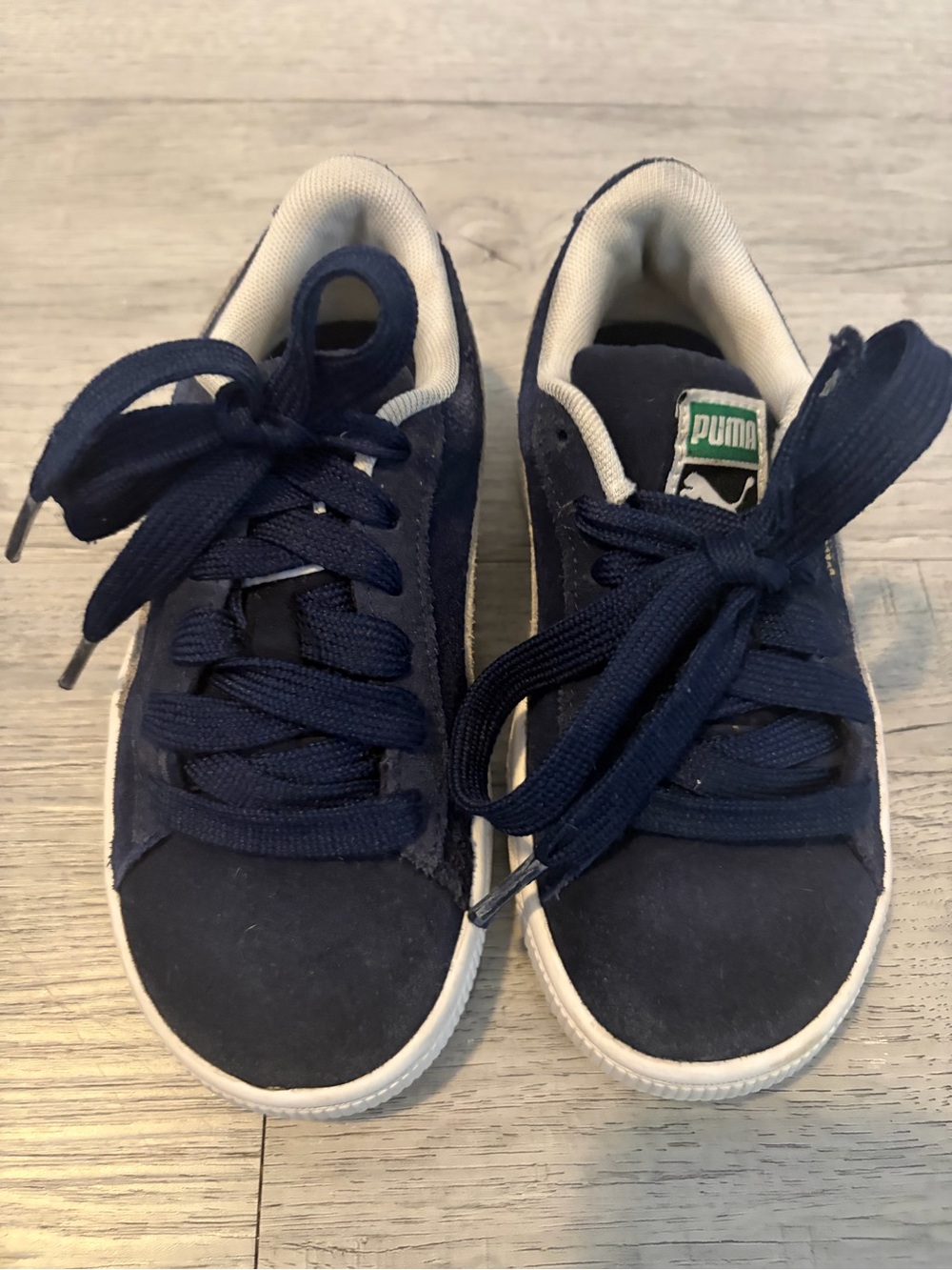 Puma Kids Navy Suede Lace-Up Sneakers